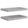 2pcs Floating Shelves Wall Mounted, Concrete Gray MDF Wall Shelves for Bedroom with Invisible Brackets, Gray Shelves for Wall Decor, Modern Wood Shelf for Bathroom, Living Room, 19.7"x9.1"x1.5" view 1