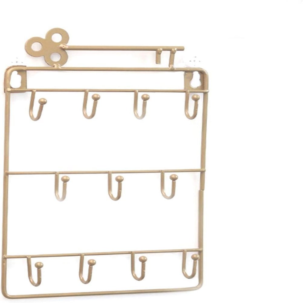 AVRYN Wall Mounted Hook,Door Back Rack Key Holder,Metal Key Hanger for Wall with 11 Key Hooks,Hooks Rack for Hat,Towel,Leash,Jewelry and Keys(Bronze) (Color : Bronze)