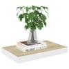4pcs Floating Shelves Wall Mounted, Oak and White MDF Wall Shelves for Bedroom with Invisible Brackets, Folating Shelves for Wall Decor, Modern Wood Shelf for Bathroom, Living Room, 15.7"x9.1"x1.5" view 3