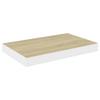 4pcs Floating Shelves Wall Mounted, Oak and White MDF Wall Shelves for Bedroom with Invisible Brackets, Folating Shelves for Wall Decor, Modern Wood Shelf for Bathroom, Living Room, 15.7"x9.1"x1.5" view 4