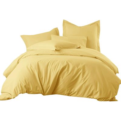 800 Thread Count 5pcs Cotton Oversized King Size Duvet Cover All Season Gold Comforter Cover Oversized King (116'' x 98'')