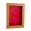 11x14 Shadow Box Frame Light Brown Wood | with a 3/4" Usable Display Depth | Includes a Red Real Suede Texture Acid-Free Backing Board, UV Resistant Acrylic, and Hanging Hardware view 1