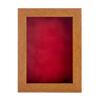 11x14 Shadow Box Frame Light Brown Wood | with a 3/4" Usable Display Depth | Includes a Red Real Suede Texture Acid-Free Backing Board, UV Resistant Acrylic, and Hanging Hardware view 3