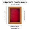 11x14 Shadow Box Frame Light Brown Wood | with a 3/4" Usable Display Depth | Includes a Red Real Suede Texture Acid-Free Backing Board, UV Resistant Acrylic, and Hanging Hardware view 4