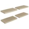 GOLINPEILO 4pcs Floating Shelves Wall Mounted, Oak MDF Wall Shelves for Bedroom with Invisible Brackets, Oak Shelves for Wall Decor, Modern Wood Shelf for Bathroom, Living Room, 19.7"x9.1"x1.5" view 1