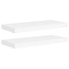 GOLINPEILO 2pcs Floating Shelves Wall Mounted, White MDF Wall Shelves for Bedroom with Invisible Brackets, White Shelves for Wall Decor, Modern Wood Shelf for Bathroom, Living Room, 23.6" x9.3 x1.5 view 1
