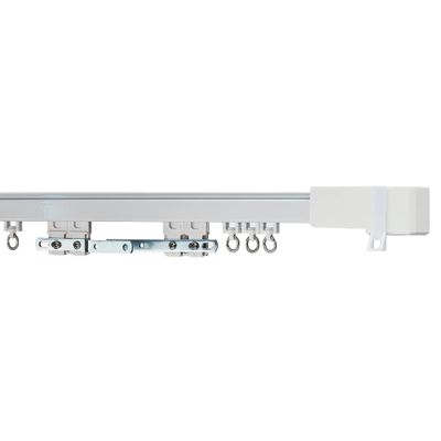 Infinette Motorized Center-Open Curtain Rod in White with Plug-in Motor and Remote, 60 Inches