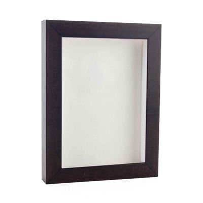 11x14 Shadow Box Frame Brown Walnut Wood | with a 3/4" Usable Display Depth | Includes a White Real Suede Texture Acid-Free Backing Board, UV Resistant Acrylic, and Hanging Hardware