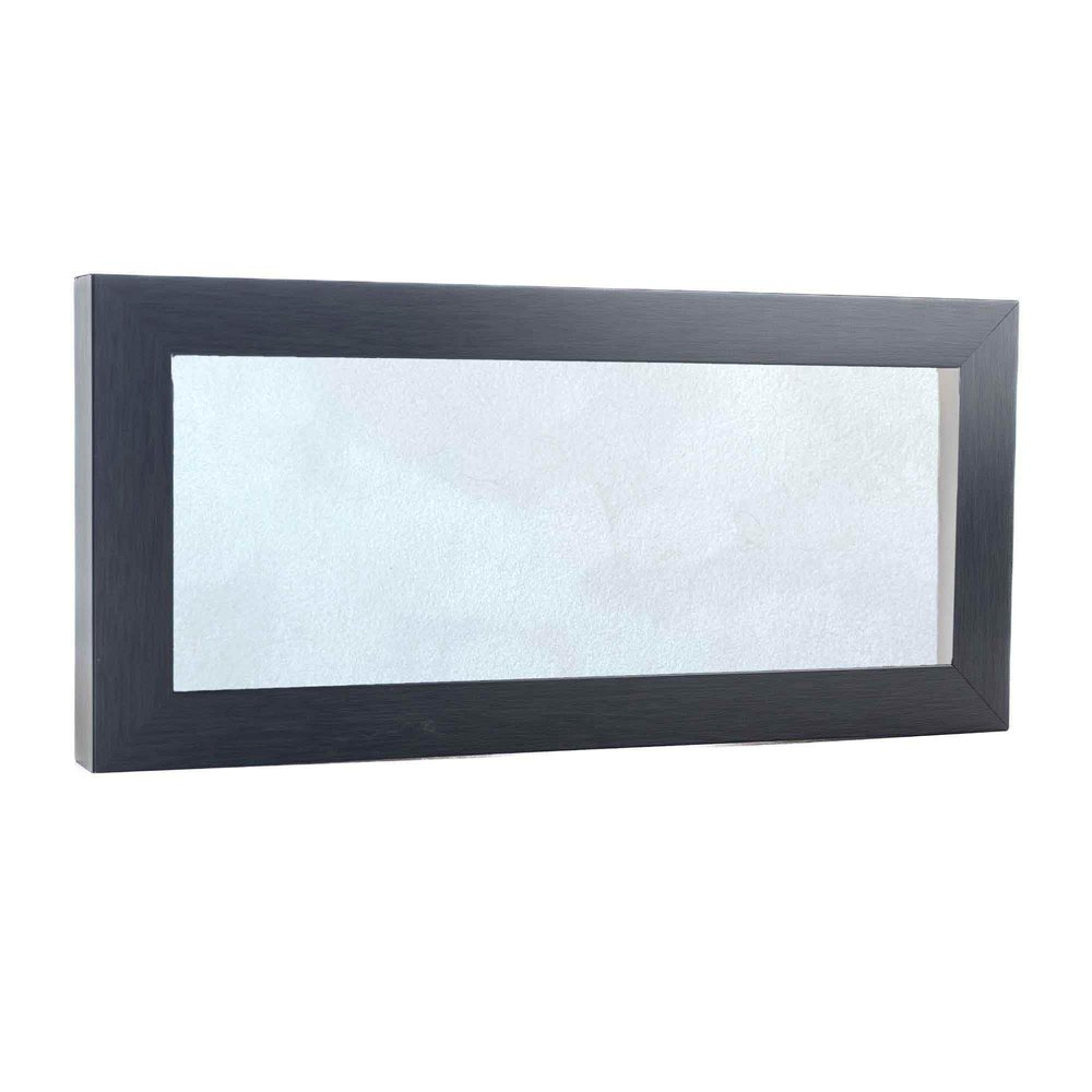 13x34 Shadow Box Frame Charcoal Gray Wood | with a 3/4" Usable Display Depth | Includes a White Real Suede Texture Acid-Free Backing Board, UV Resistant Acrylic, and Hanging Hardware