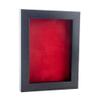 11x14 Shadow Box Frame Charcoal Gray Wood | with a 3/4" Usable Display Depth | Includes a Red Real Suede Texture Acid-Free Backing Board, UV Resistant Acrylic, and Hanging Hardware view 1