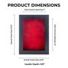 11x14 Shadow Box Frame Charcoal Gray Wood | with a 3/4" Usable Display Depth | Includes a Red Real Suede Texture Acid-Free Backing Board, UV Resistant Acrylic, and Hanging Hardware view 4
