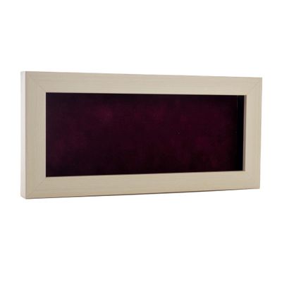 16x28 Shadow Box Frame White Washed Wood | with a 3/4" Usable Display Depth | Includes a Brown Real Suede Texture Acid-Free Backing Board, UV Resistant Acrylic, and Hanging Hardware