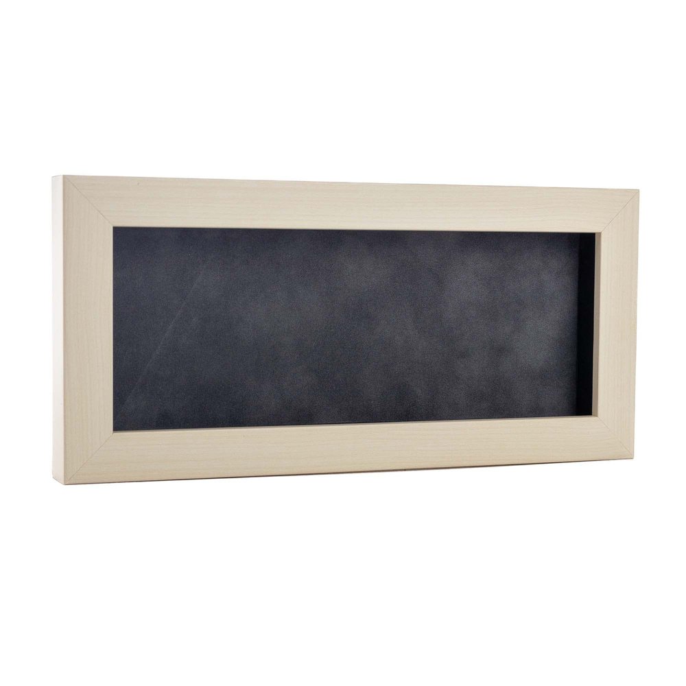 10x20 Shadow Box Frame White Washed Wood | with a 3/4" Usable Display Depth | Includes a Dark Grey Real Suede Texture Acid-Free Backing Board, UV Resistant Acrylic, and Hanging Hardware