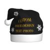 Custom Santa Hat Personalized Hats for Men Company Santa Hat Bulk Custom Christmas Decor Hat Team Personalized Christmas Hat Black Santa Hat view 1