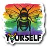 Be Yourself 5 Inch Waterproof Decal Sticker Wall Window Coexist Diversity Equal Equality Feminist Human Rights Strong Progress Be Kind Freedom Love Power American Relationship Rainbow Brave Nonbinary Pride CS1562-2PK view 1