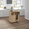 Kings Brand Furniture - Microwave Kitchen Cart, 2-Door Accent Storage Cabinet (Beech) view 1