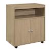 Kings Brand Furniture - Microwave Kitchen Cart, 2-Door Accent Storage Cabinet (Beech) view 3