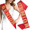 Senior Sash Red - Gold Sparkle Senior Red Premium Grade Satin Sash - High School College Senior Gifts - RedStn(SNR) GLD view 1