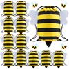 Kingdder 12 Pcs Bee Drawstring Bags Honey Bee Party Favor Bags Themed Birthday Sport Sack Gym Cloth Backpack Candy Goodie for Kids Boys Girls Animal Party Baby Shower Supply Decoration view 1