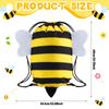 Kingdder 12 Pcs Bee Drawstring Bags Honey Bee Party Favor Bags Themed Birthday Sport Sack Gym Cloth Backpack Candy Goodie for Kids Boys Girls Animal Party Baby Shower Supply Decoration view 2