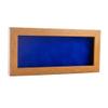 13x34 Shadow Box Frame Light Brown Wood | with a 3/4" Usable Display Depth | Includes a Royal Blue Real Suede Texture Acid-Free Backing Board, UV Resistant Acrylic, and Hanging Hardware view 1