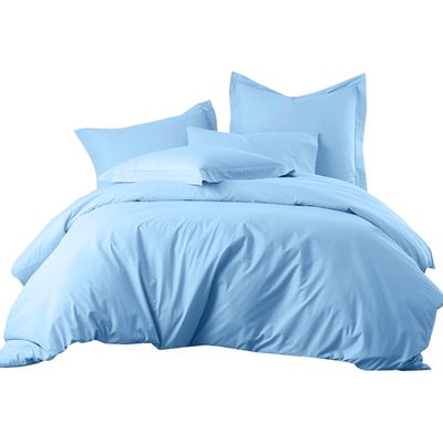 800 Thread Count 5pcs Cotton Oversized King Plus Size Duvet Cover All Season Sky Blue Comforter Cover Oversized King Plus-128"x120"