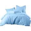 800 Thread Count 5pcs Cotton Oversized King Plus Size Duvet Cover All Season Sky Blue Comforter Cover Oversized King Plus-128"x120" view 1