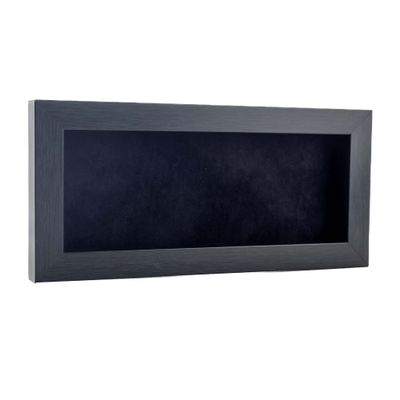 10x20 Shadow Box Frame Charcoal Gray Wood | with a 3/4" Usable Display Depth | Includes a Black Real Suede Texture Acid-Free Backing Board, UV Resistant Acrylic, and Hanging Hardware