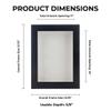 11x14 Shadow Box Frame Charcoal Gray Wood | with a 3/4" Usable Display Depth | Includes a White Real Suede Texture Acid-Free Backing Board, UV Resistant Acrylic, and Hanging Hardware view 4