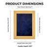 11x14 Shadow Box Frame Natural Wood | with a 3/4" Usable Display Depth | Includes a Navy Blue Real Suede Texture Acid-Free Backing Board, UV Resistant Acrylic, and Hanging Hardware view 4