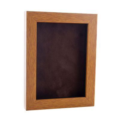 11x14 Shadow Box Frame Light Brown Wood | with a 3/4" Usable Display Depth | Includes a Brown Real Suede Texture Acid-Free Backing Board, UV Resistant Acrylic, and Hanging Hardware