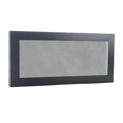 13x34 Shadow Box Frame Charcoal Gray Wood | with a 3/4" Usable Display Depth | Includes a Light Grey Real Suede Texture Acid-Free Backing Board, UV Resistant Acrylic, and Hanging Hardware