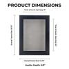13x34 Shadow Box Frame Charcoal Gray Wood | with a 3/4" Usable Display Depth | Includes a Light Grey Real Suede Texture Acid-Free Backing Board, UV Resistant Acrylic, and Hanging Hardware view 4