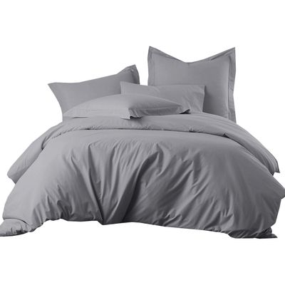 800 Thread Count 3pcs Cotton California King Size Duvet Cover All Season Grey Comforter Cover Cal-King (110'' x 98'')