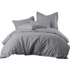 800 Thread Count 3pcs Cotton California King Size Duvet Cover All Season Grey Comforter Cover Cal-King (110'' x 98'') view 1