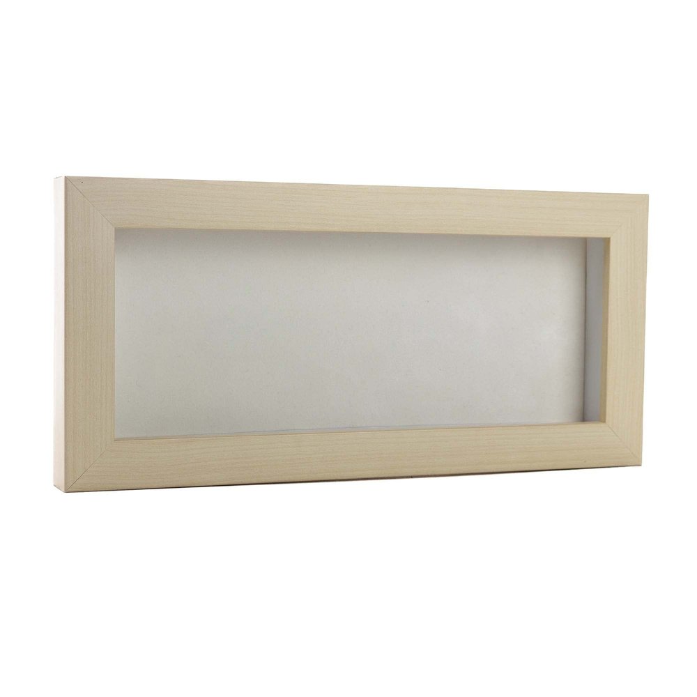 10x20 Shadow Box Frame White Washed Wood | with a 3/4" Usable Display Depth | Includes a White Real Suede Texture Acid-Free Backing Board, UV Resistant Acrylic, and Hanging Hardware