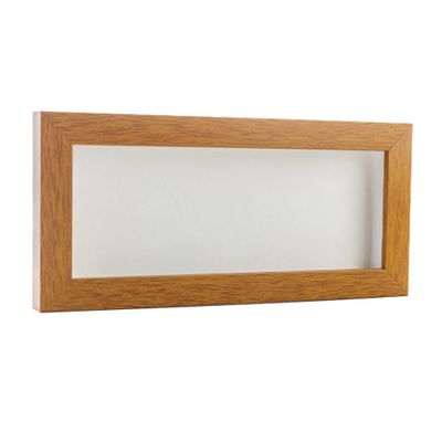 13x34 Shadow Box Frame Light Brown Wood | with a 3/4" Usable Display Depth | Includes a White Real Suede Texture Acid-Free Backing Board, UV Resistant Acrylic, and Hanging Hardware