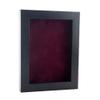 11x14 Shadow Box Frame Charcoal Gray Wood | with a 3/4" Usable Display Depth | Includes a Dark Berry Real Suede Texture Acid-Free Backing Board, UV Resistant Acrylic, and Hanging Hardware view 1