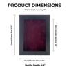 11x14 Shadow Box Frame Charcoal Gray Wood | with a 3/4" Usable Display Depth | Includes a Dark Berry Real Suede Texture Acid-Free Backing Board, UV Resistant Acrylic, and Hanging Hardware view 4