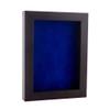 11x14 Shadow Box Frame Brown Walnut Wood | with a 3/4" Usable Display Depth | Includes a Royal Blue Real Suede Texture Acid-Free Backing Board, UV Resistant Acrylic, and Hanging Hardware view 1