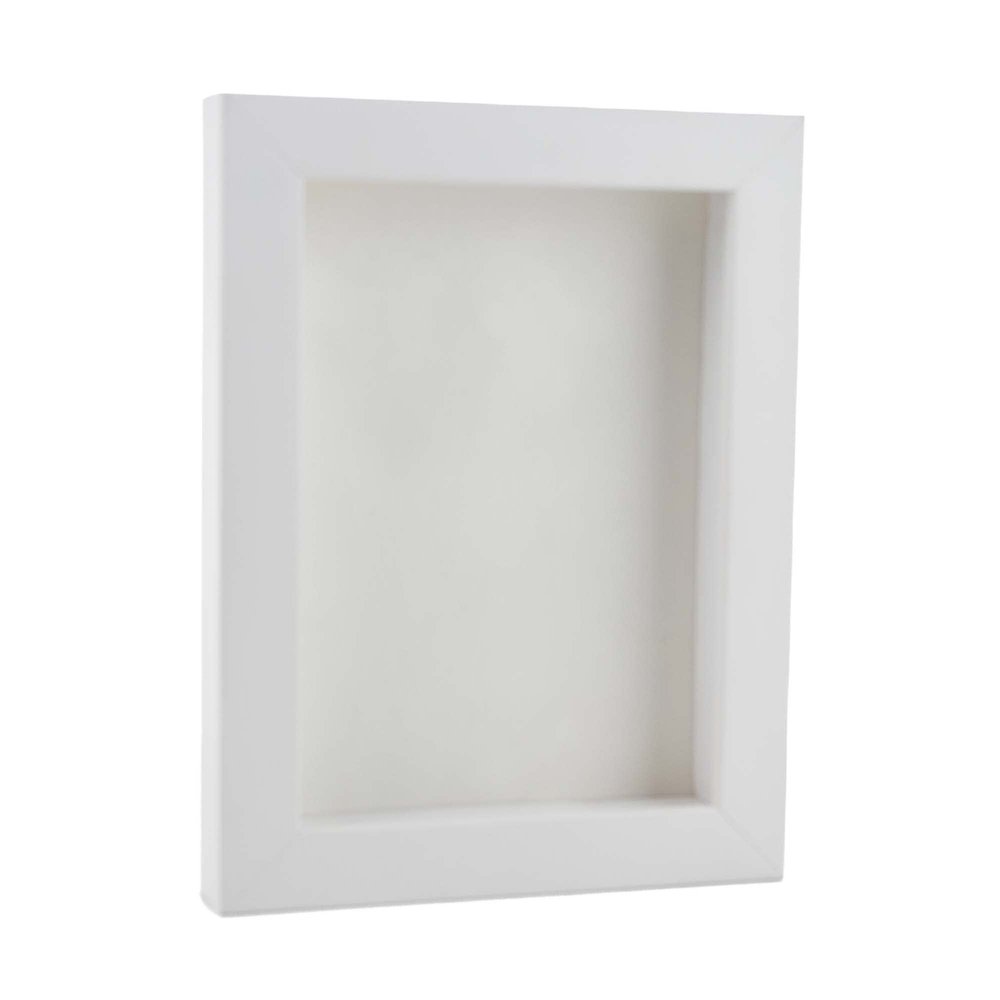 11x14 Shadow Box Frame White Wood | with a 3/4" Usable Display Depth | Includes a White Real Suede Texture Acid-Free Backing Board, UV Resistant Acrylic, and Hanging Hardware