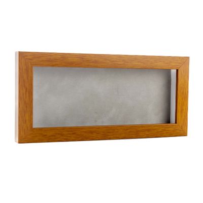 10x20 Shadow Box Frame Light Brown Wood | with a 3/4" Usable Display Depth | Includes a Light Grey Real Suede Texture Acid-Free Backing Board, UV Resistant Acrylic, and Hanging Hardware