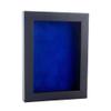 11x14 Shadow Box Frame Black Wood | with a 3/4" Usable Display Depth | Includes a Royal Blue Real Suede Texture Acid-Free Backing Board, UV Resistant Acrylic, and Hanging Hardware view 1