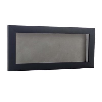 10x20 Shadow Box Frame Black Wood | with a 3/4" Usable Display Depth | Includes a Light Grey Real Suede Texture Acid-Free Backing Board, UV Resistant Acrylic, and Hanging Hardware