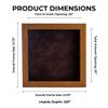 20x20 Shadow Box Frame Light Brown Wood | with a 3/4" Usable Display Depth | Includes a Brown Real Suede Texture Acid-Free Backing Board, UV Resistant Acrylic, and Hanging Hardware view 4