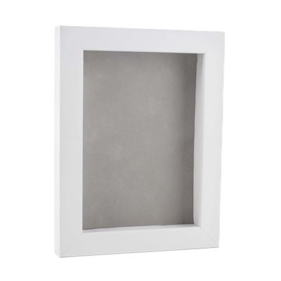 11x14 Shadow Box Frame White Wood | with a 3/4" Usable Display Depth | Includes a Light Grey Real Suede Texture Acid-Free Backing Board, UV Resistant Acrylic, and Hanging Hardware