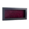 13x34 Shadow Box Frame Charcoal Gray Wood | with a 3/4" Usable Display Depth | Includes a Dark Berry Real Suede Texture Acid-Free Backing Board, UV Resistant Acrylic, and Hanging Hardware view 1