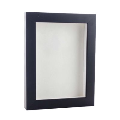 11x14 Shadow Box Frame Black Wood | with a 3/4" Usable Display Depth | Includes a White Real Suede Texture Acid-Free Backing Board, UV Resistant Acrylic, and Hanging Hardware