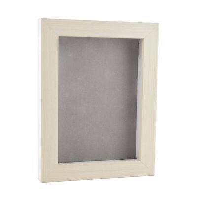 11x14 Shadow Box Frame White Washed Wood | with a 3/4" Usable Display Depth | Includes a Light Grey Real Suede Texture Acid-Free Backing Board, UV Resistant Acrylic, and Hanging Hardware