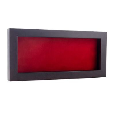 10x20 Shadow Box Frame Brown Walnut Wood | with a 3/4" Usable Display Depth | Includes a Red Real Suede Texture Acid-Free Backing Board, UV Resistant Acrylic, and Hanging Hardware